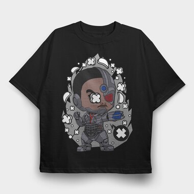 Cyberpunk Chibi, Tricou Oversize Barbati (Unisex)