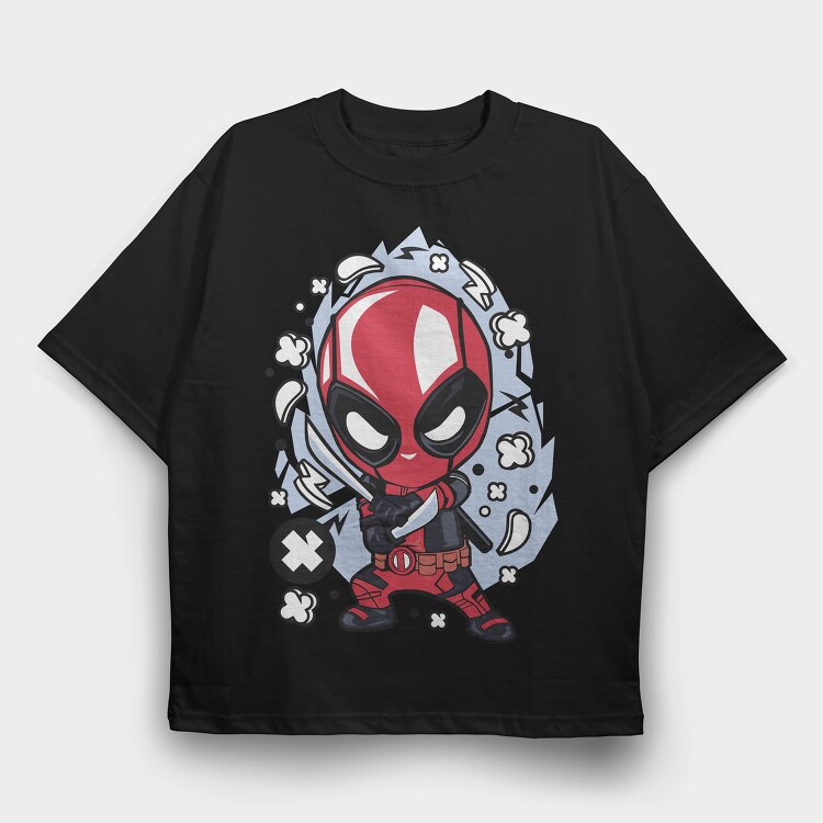 Deadpool Chibi Blade, Tricou Oversize Barbati (Unisex)