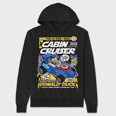 Donald Duck Racer, Hanorac Oversize Barbati (Unisex)