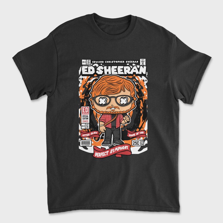 Ed Sheeran Comic Pop Art, Tricou Barbati (Unisex)