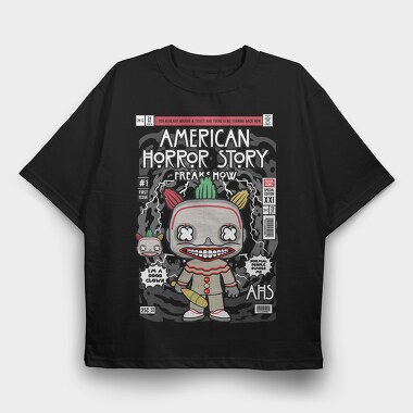 Freakshow Clown Horror, Tricou Oversize Barbati (Unisex)