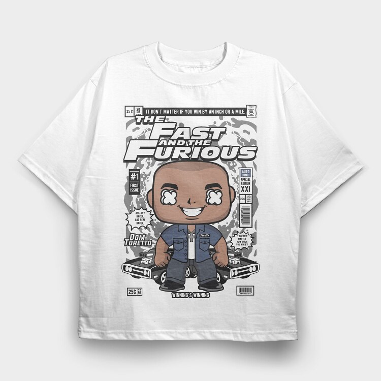 Furious Racer Pop Art, Tricou Oversize Barbati (Unisex)