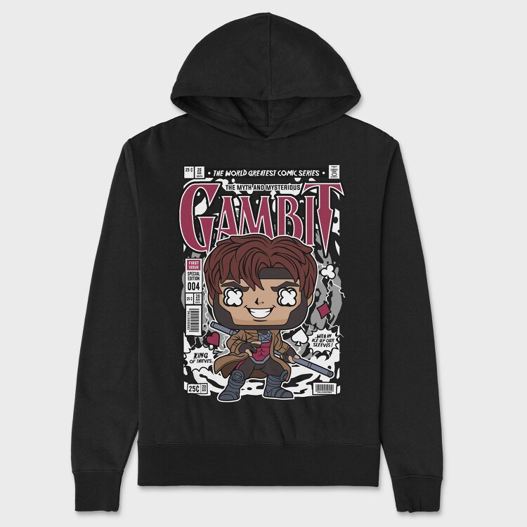 Gambit Comic Chibi, Hanorac Oversize Barbati (Unisex)