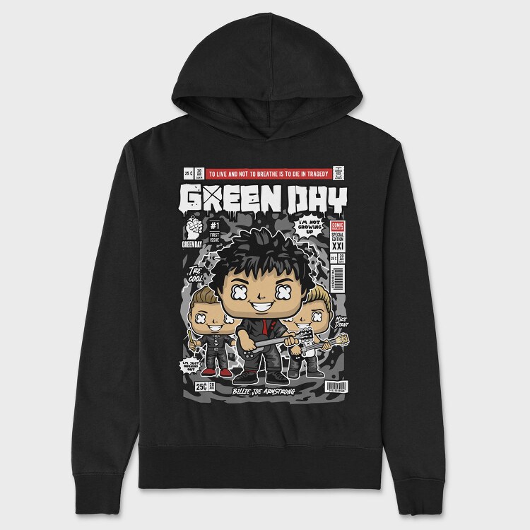 Green Day Comic Pop, Hanorac Oversize Barbati (Unisex)