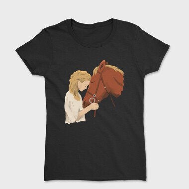 Girl Horse Watercolor, Tricou Femei