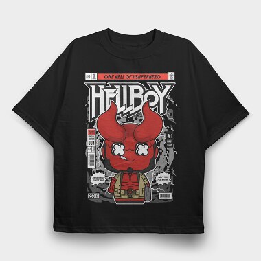 Hellboy Comic Drop, Tricou Oversize Barbati (Unisex)