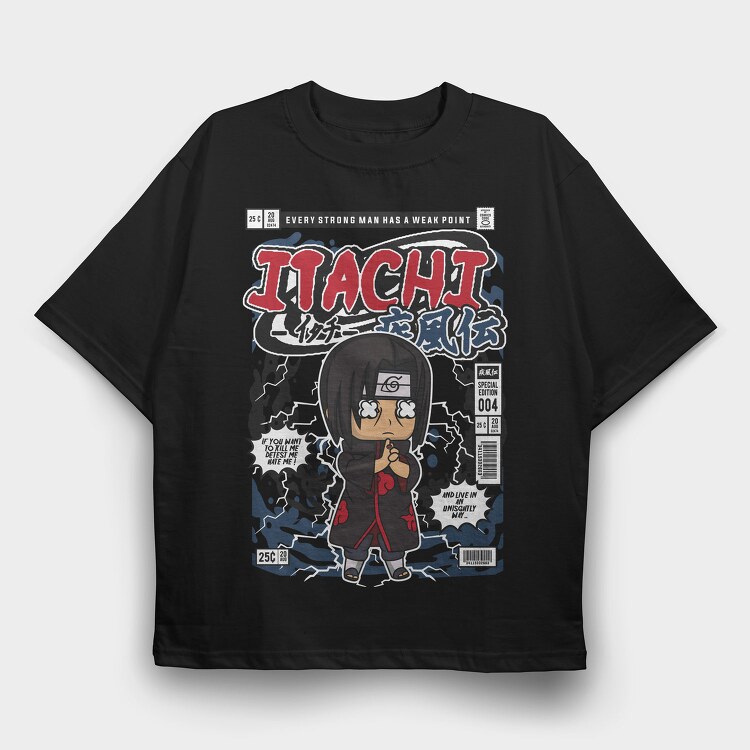 Itachi Chibi Rebellion, Tricou Oversize Barbati (Unisex)