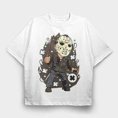 Jason Mask Slasher, Tricou Oversize Barbati (Unisex)
