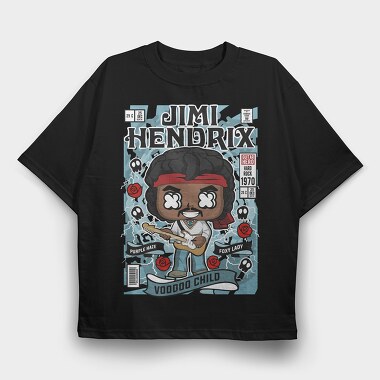 Jimi Hendrix Rock Star, Tricou Oversize Barbati (Unisex)