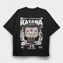 Katana Samurai Pop Art, Tricou Oversize Barbati (Unisex)