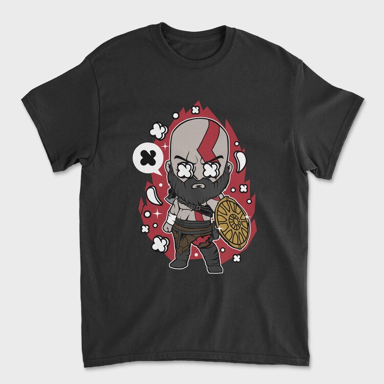 Kratos Warrior Chibi, Tricou Barbati (Unisex)
