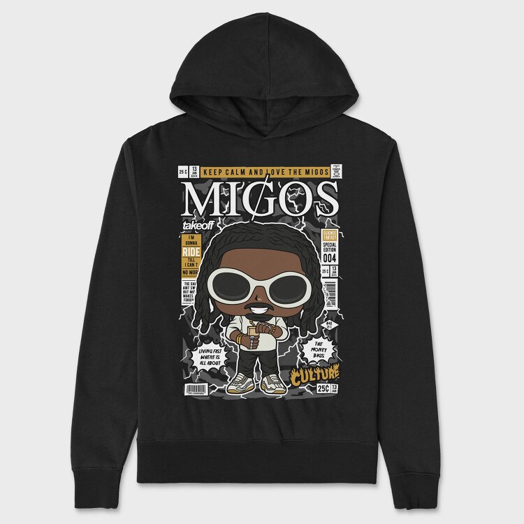 Migos Comic Culture, Hanorac Oversize Barbati (Unisex)