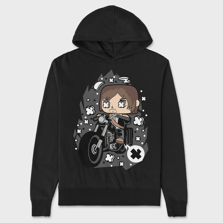 Motorcycle Chibi Rebellion, Hanorac Oversize Barbati (Unisex)
