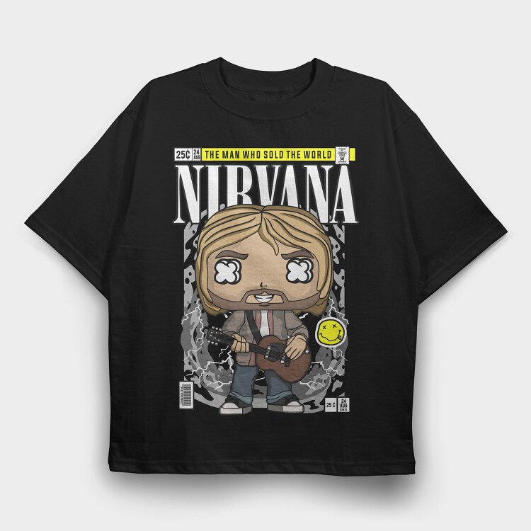 Nirvana Pop Icon, Tricou Oversize Barbati (Unisex)