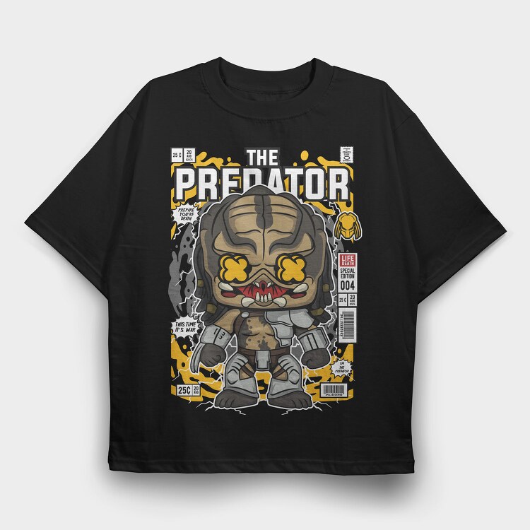 Predator X Comic Chibi, Tricou Oversize Barbati (Unisex)