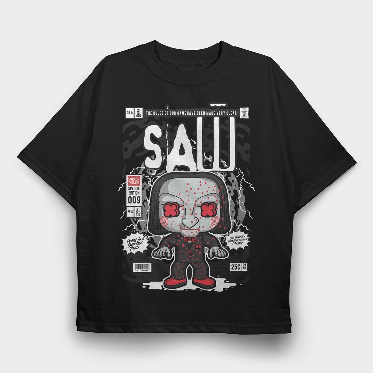 Saw Horror Icon, Tricou Oversize Barbati (Unisex)