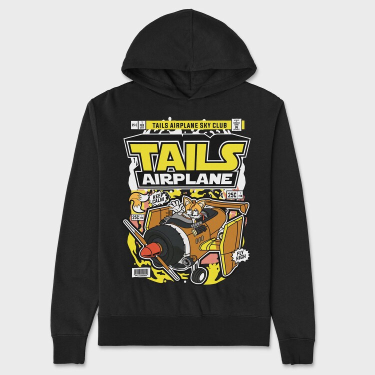 Tails Airplane Club, Hanorac Oversize Barbati (Unisex)