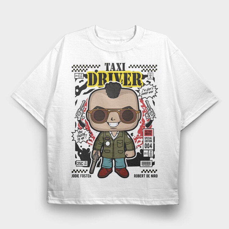 Taxi Driver Pop Art, Tricou Oversize Barbati (Unisex)