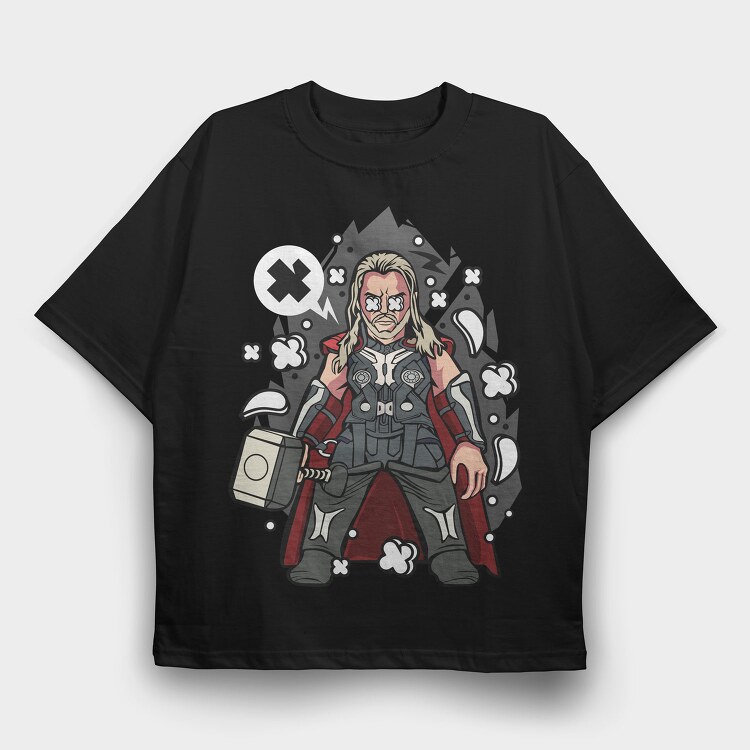 Thunder God Hammer, Tricou Oversize Barbati (Unisex)