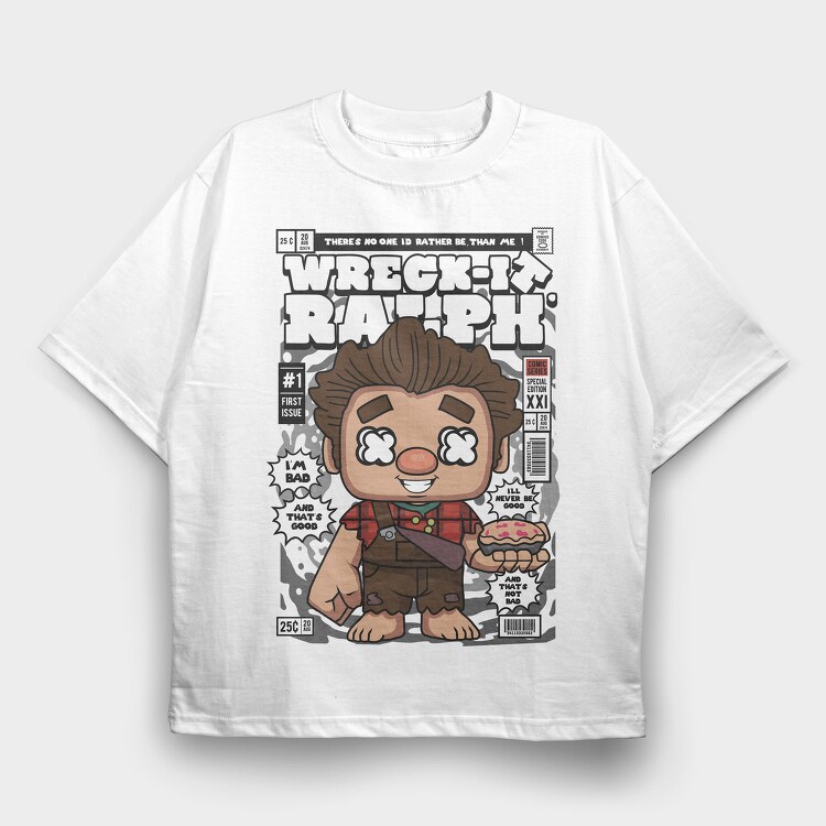 Wreck It Ralph Pie, Tricou Oversize Barbati (Unisex)