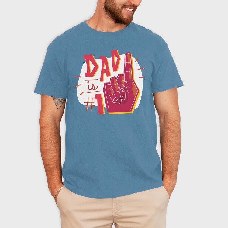 Dad Is No 1, Tricou Barbati (Unisex)