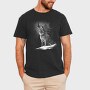 Realistic Wolf Monocrhome Howl, Tricou Barbati (Unisex)