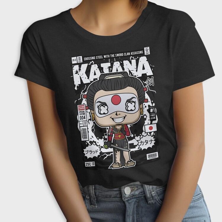 Katana Samurai Pop Art, Tricou Femei