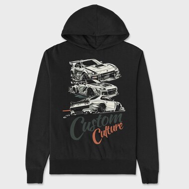 Custom Culture Japanese Customized Cars White, Hanorac Oversize Barbati (Unisex)