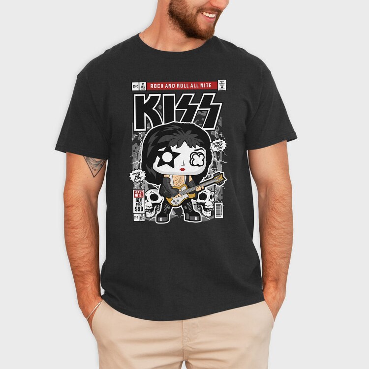 Kiss Rock Roll, Tricou Barbati (Unisex)