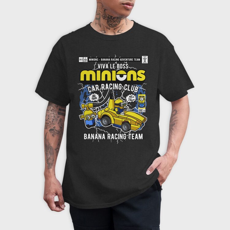 Banana Racing Minions, Tricou Barbati (Unisex)