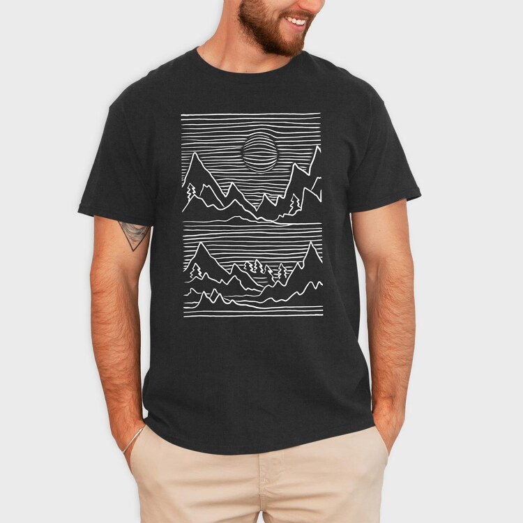 Mountains 3d, Tricou Barbati (Unisex)