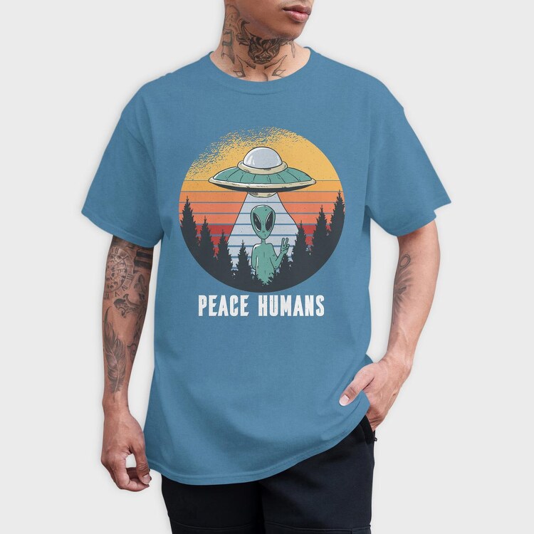 Peace Humans, Tricou Barbati (Unisex)