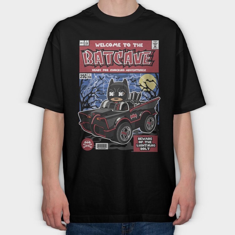 Batcave Night Rider, Tricou Oversize Barbati (Unisex)