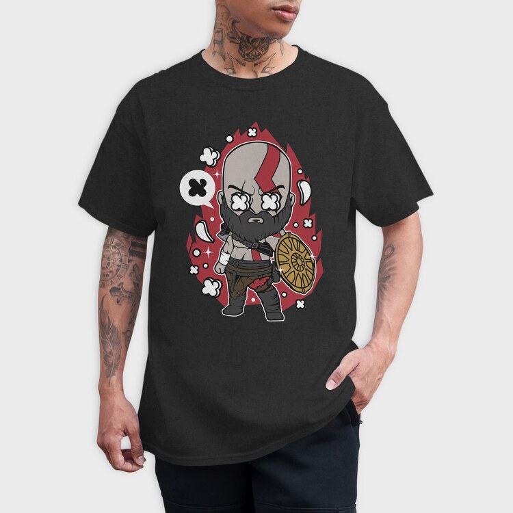 Kratos Warrior Chibi, Tricou Barbati (Unisex)