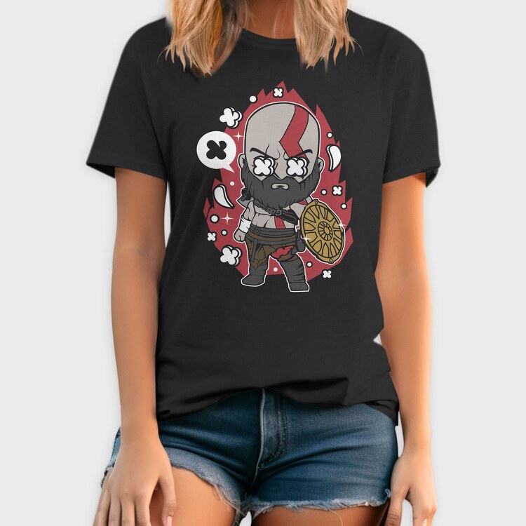 Kratos Warrior Chibi, Tricou Barbati (Unisex)