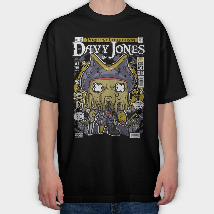 Davy Jones Pirate Treasure, Tricou Oversize Barbati (Unisex)