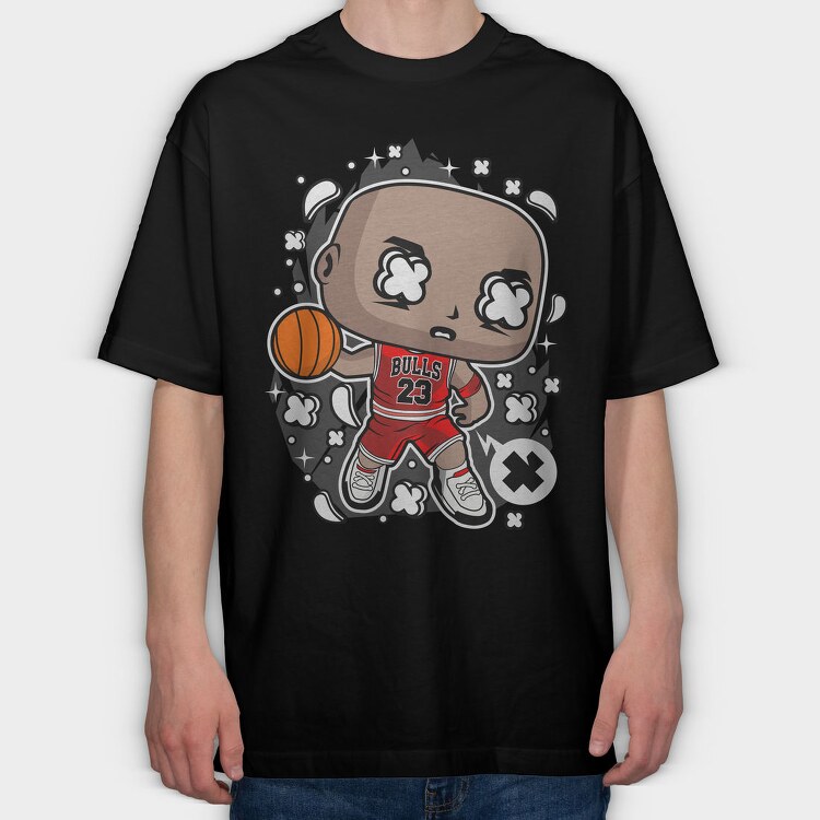 Bball King Chibi, Tricou Oversize Barbati (Unisex)