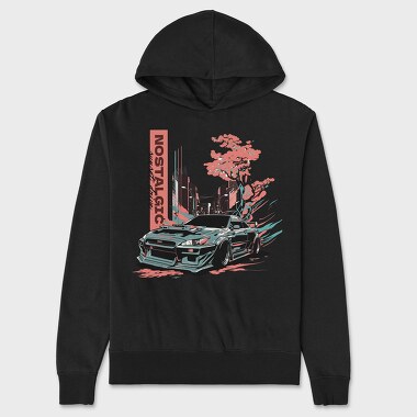 Japanese Car Custom Street Drive Nostalgic Sunset, Hanorac Oversize Barbati (Unisex)