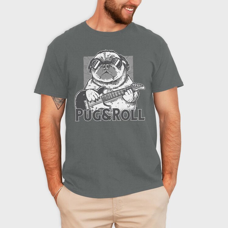 Pug And Roll, Tricou Barbati (Unisex)