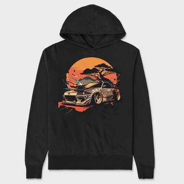 Japanese Car Customization Mountainscape, Hanorac Oversize Barbati (Unisex)