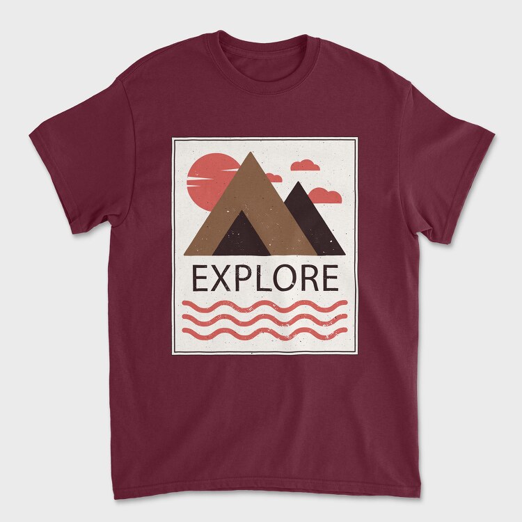 Explore, Tricou Barbati (Unisex)