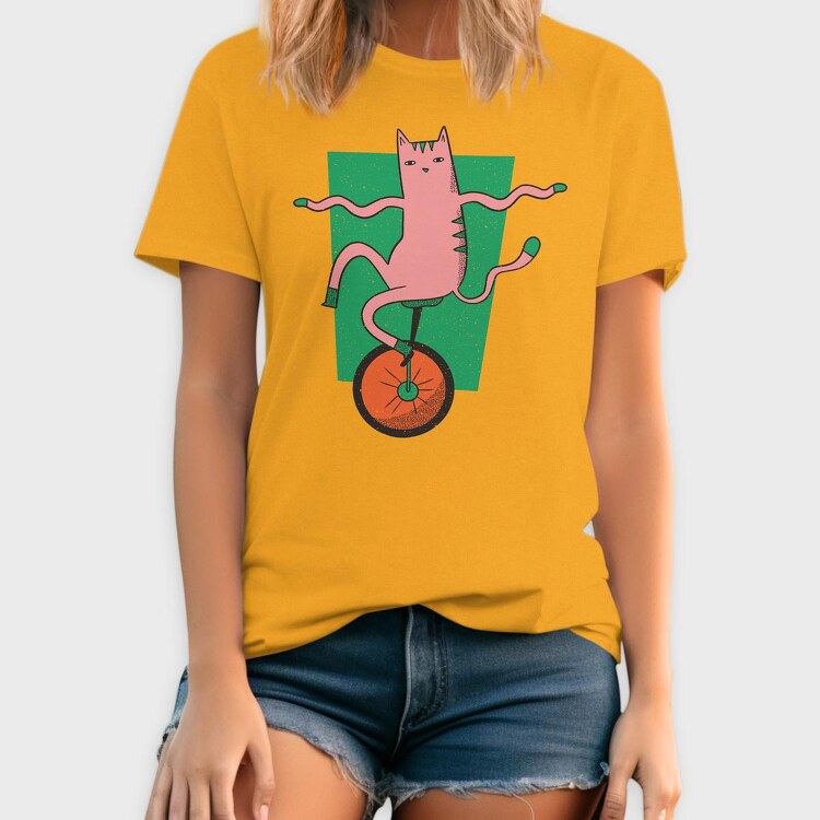 Cat Unicycle, Tricou Barbati (Unisex)