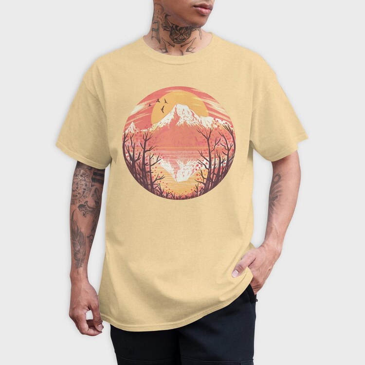 Vulcan Sunset, Tricou Barbati (Unisex)