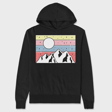 Hanorac Barbati (Unisex), Retro Mountain Sunset