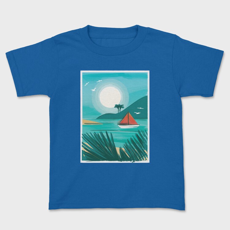 Tricou Copii, Watercolor Beach