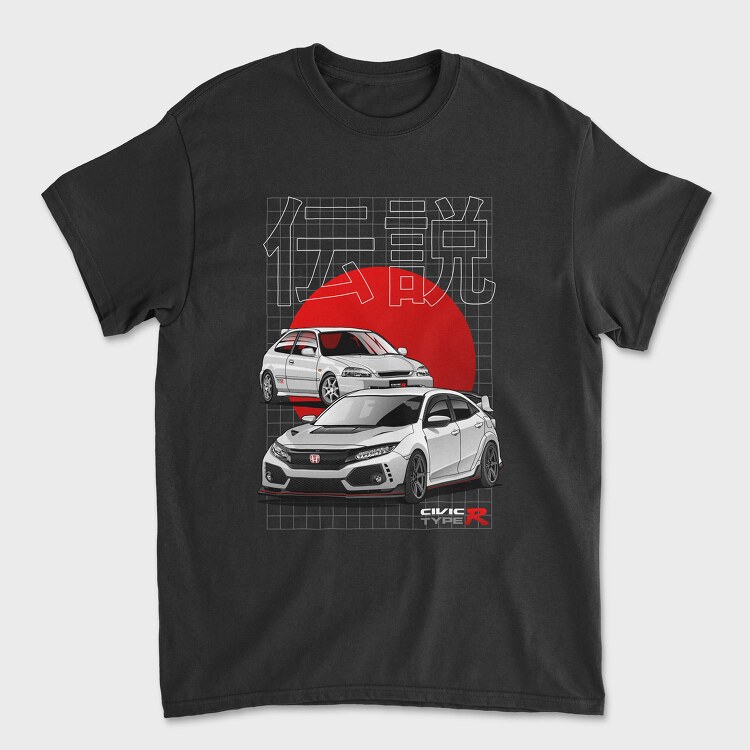 Honda Civic type R, Tricou Barbati (Unisex)