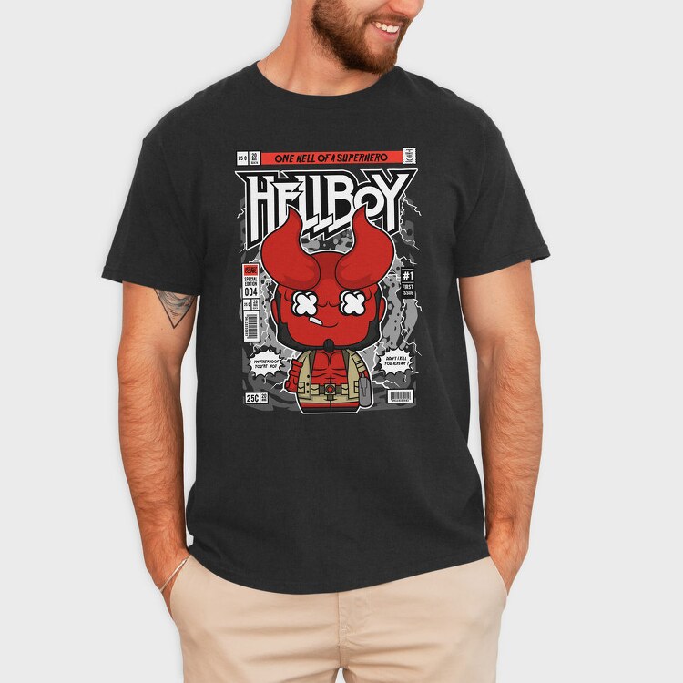 Hellboy Comic Drop, Tricou Barbati (Unisex)
