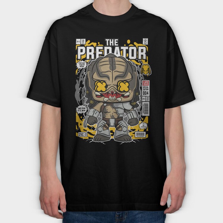 Predator X Comic Chibi, Tricou Oversize Barbati (Unisex)