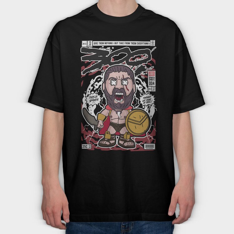 Sparta Warrior Roar, Tricou Oversize Barbati (Unisex)