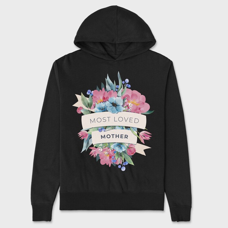 Watercolor Flowers Mother, Hanorac Oversize Barbati (Unisex)